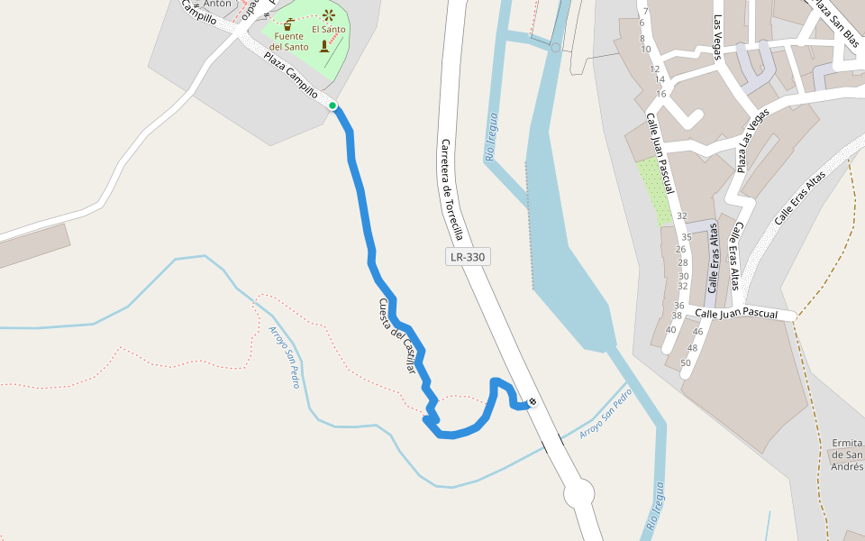 Cuesta del Castillar walking route map in Torrecilla en Cameros