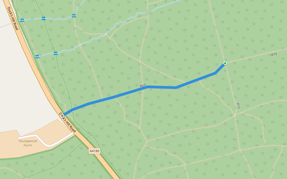 R69 walking route map in Northwood