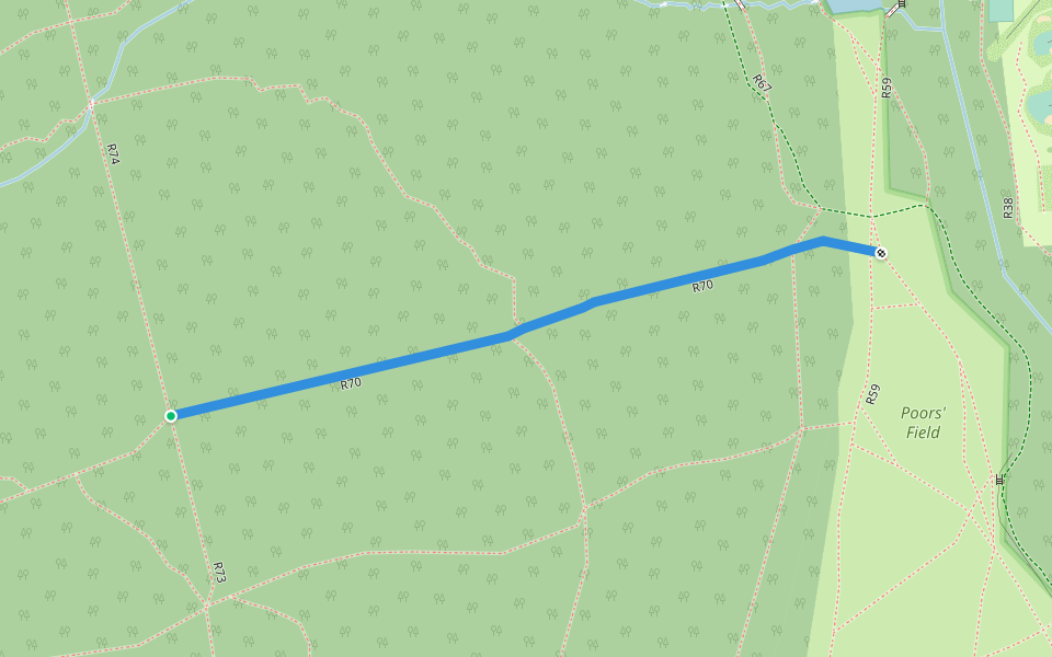 R70 walking route map in Northwood