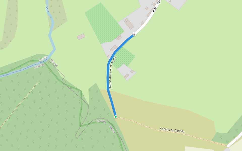 Chemin du Douit du Breuil walking route map in Cerisy-la-Forêt