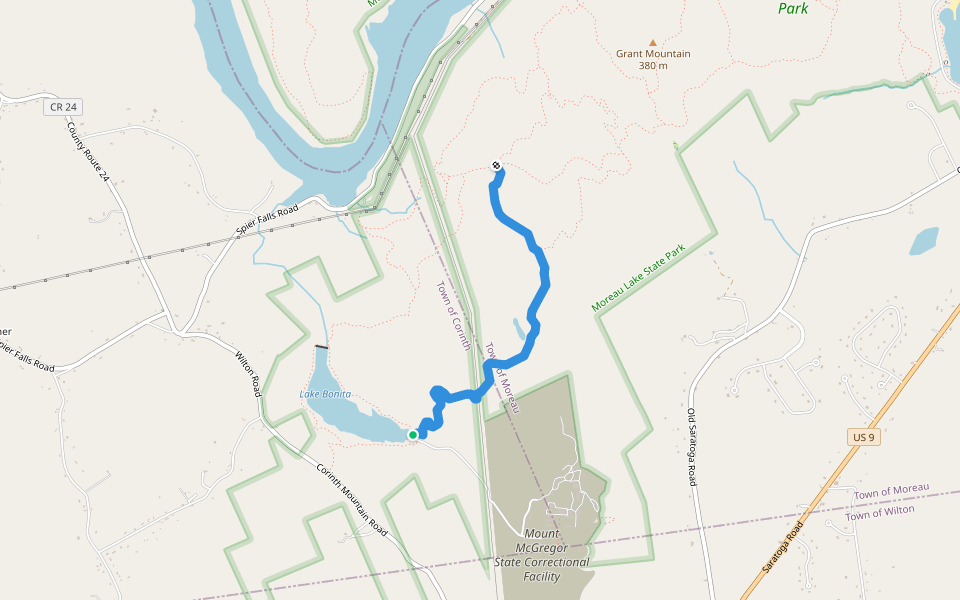 Lake Ann Trail walking route map in Corinth