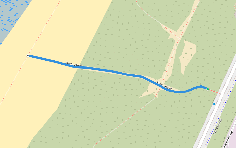 Windsurfpad walking route map in Velsen-Noord