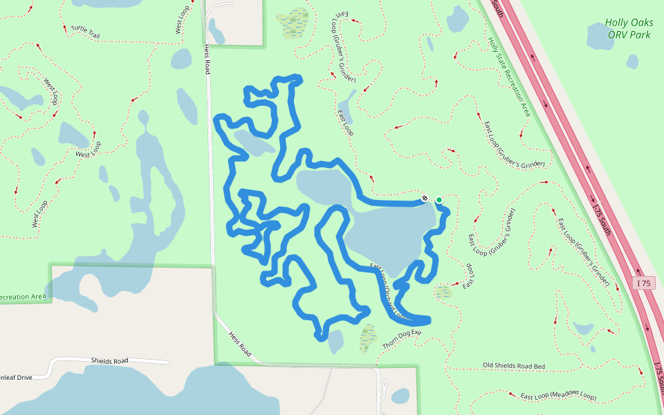 East Loop (Orchard Loop) walking route map in Holly