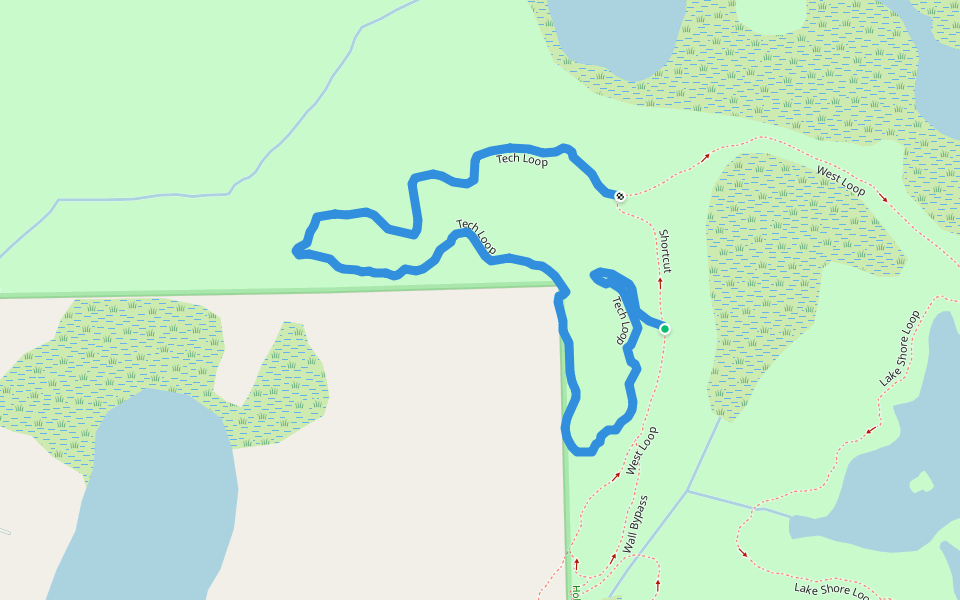 Tech Loop walking route map in Holly