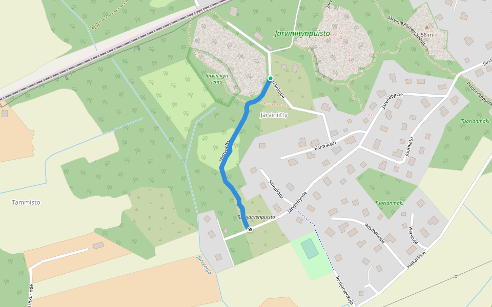 Niittypolku walking route map in Naantali
