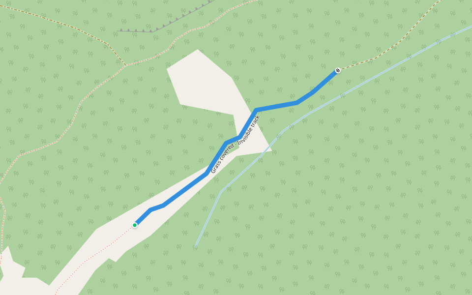 Grass covered - Invisible track walking route map in Dilijan