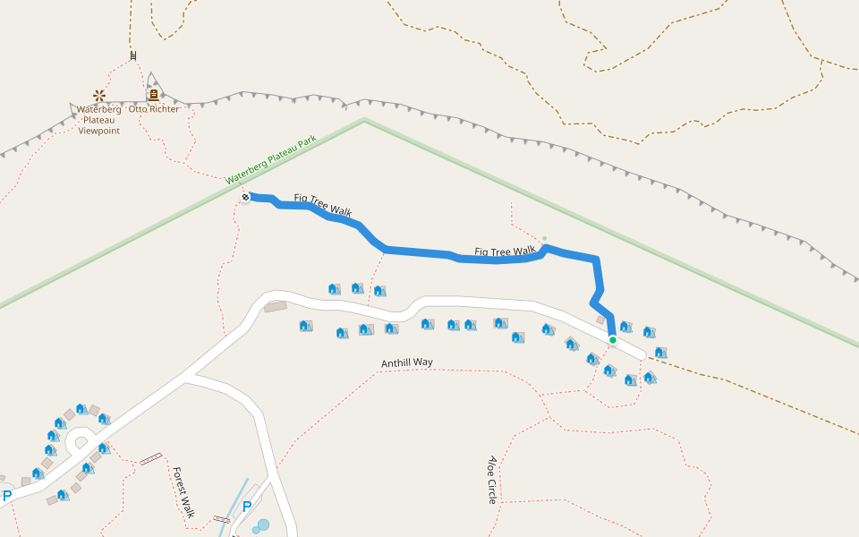 Fig Tree Walk walking route map in Waterberg