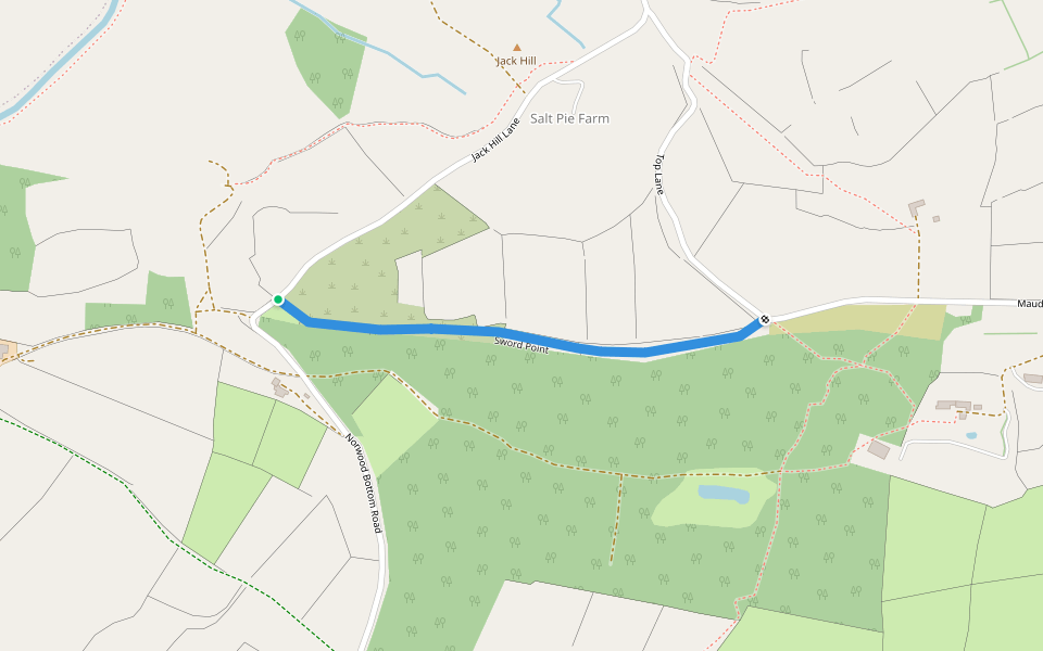 Sword Point walking route map in Jack Hill