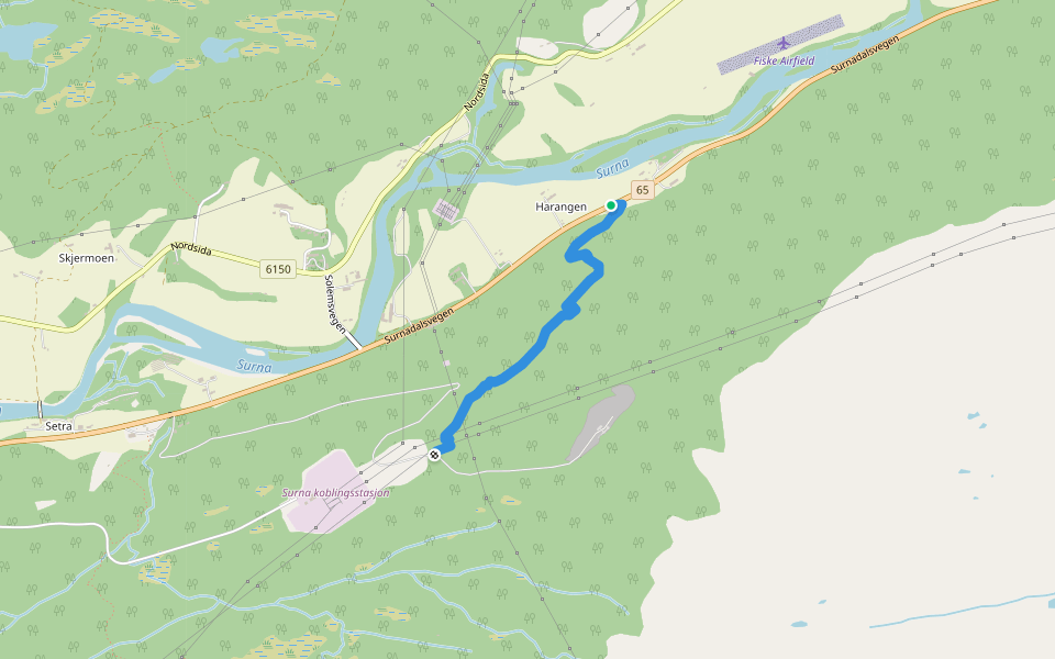 Harangsti walking route map in Moen