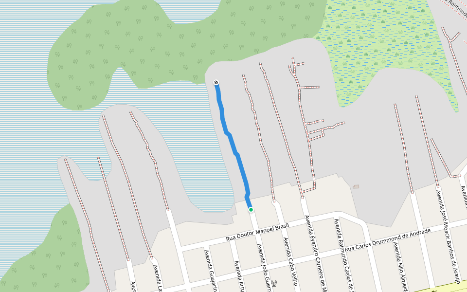 Área ponte Avenida João Gerra walking route map in Macapá