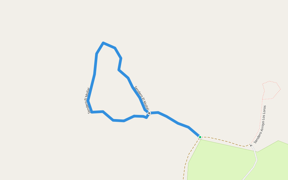 Sendero El Mollar walking route map in Ubajay