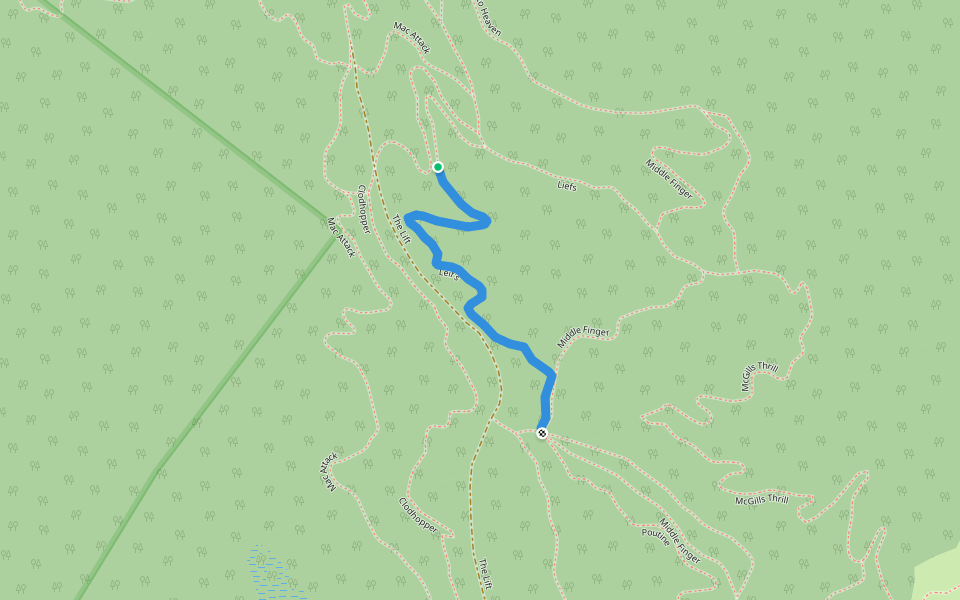 Leif's walking route map in Victory