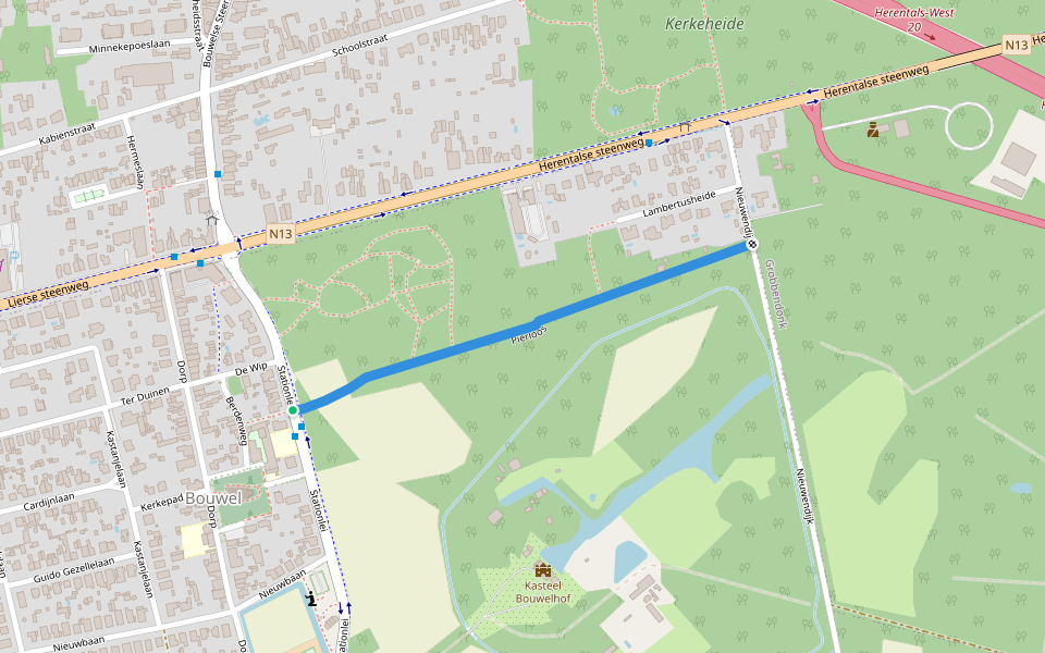 Pierloos walking route map in Grobbendonk