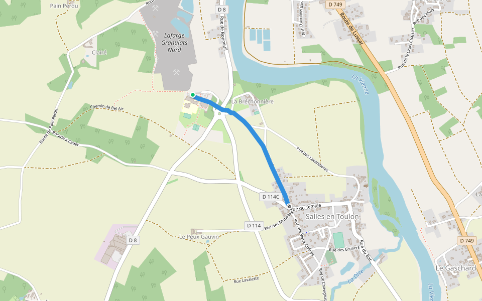 Sentier des Planètes walking route map in Valdivienne