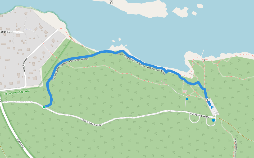 Matildanjärven kierros, Jeturkastin kierros walking route map in Järvenkylä