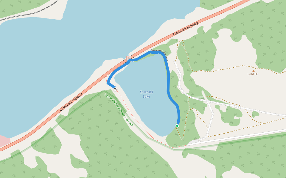 Emerald Lake Trail walking route map in Hazell