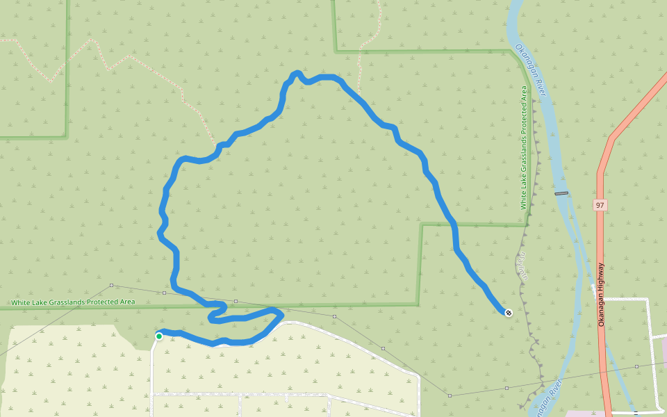 nʕaylintn (McIntyre Bluff) walking route map in Oliver