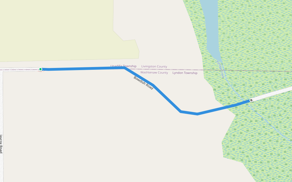 Bowdish Road walking route map in Stockbridge