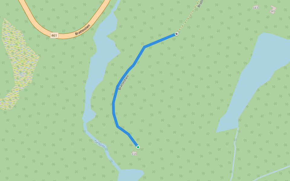 Brattestien walking route map in Moi