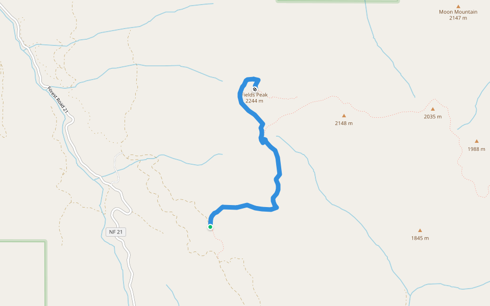 Fields Peak Trail #212 walking route map in Mount Vernon