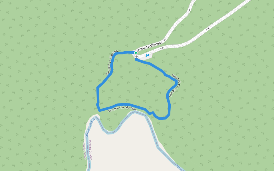 Sendero La Glorieta walking route map in Berduc