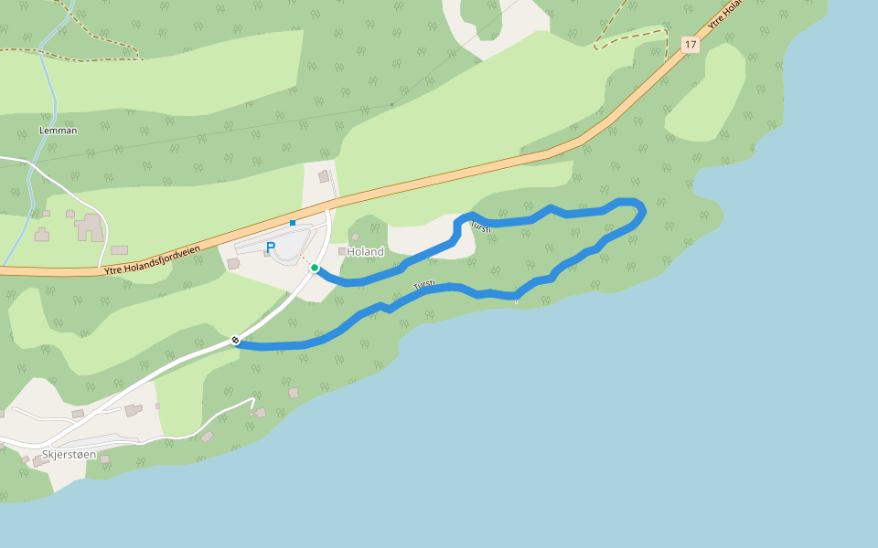 Tursti walking route map in Svartisen Gård