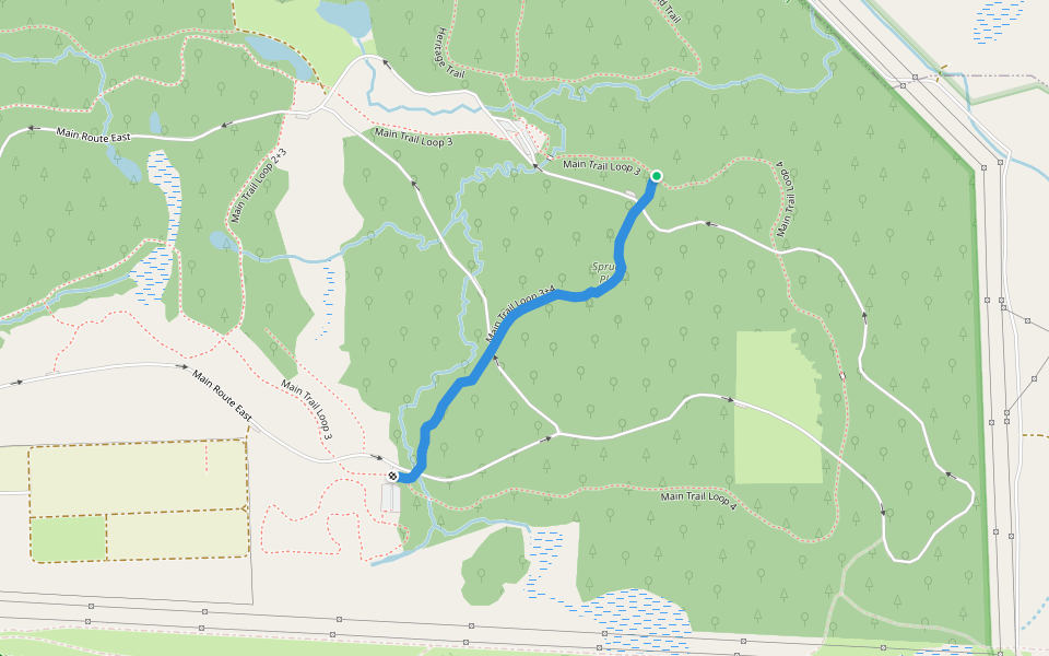 Main Trail Loop 3+4 walking route map in Lombard