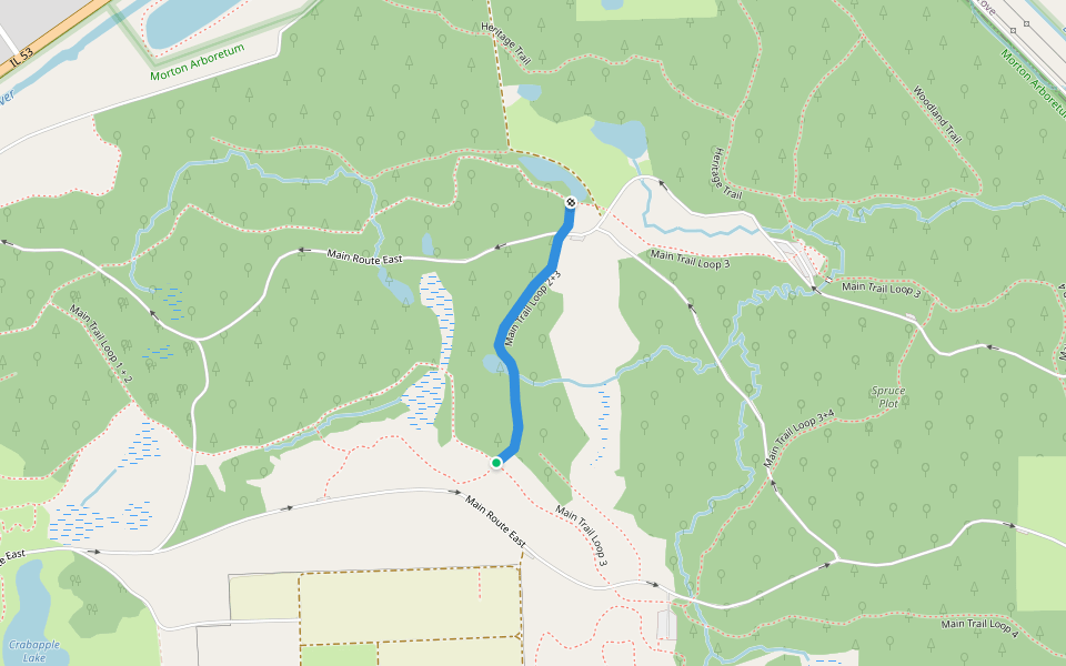 Main Trail Loop 2+3 walking route map in Lombard