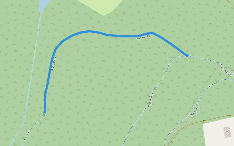 Pumptrack walking route map in Vsetín
