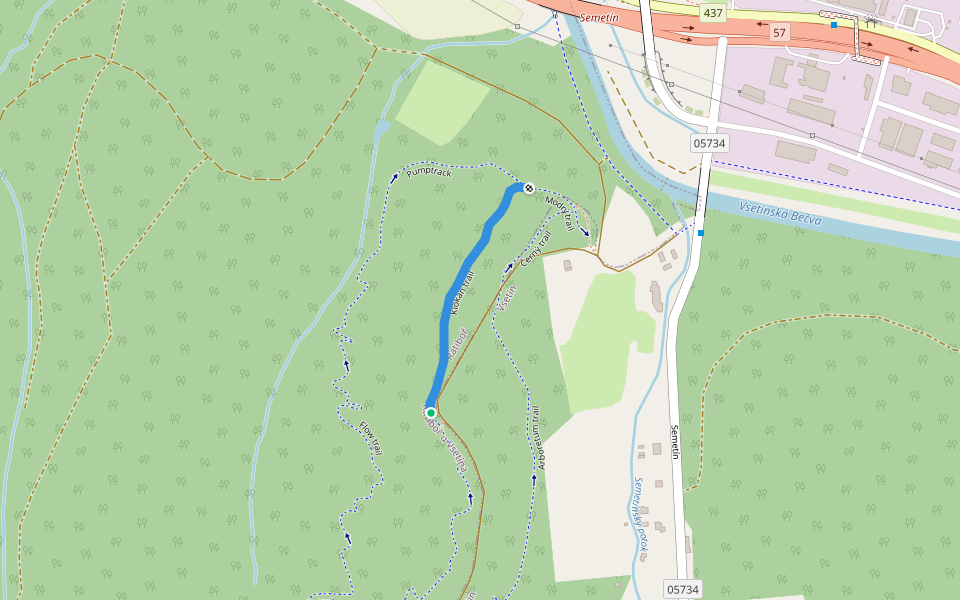 Klokan trail walking route map in Vsetín