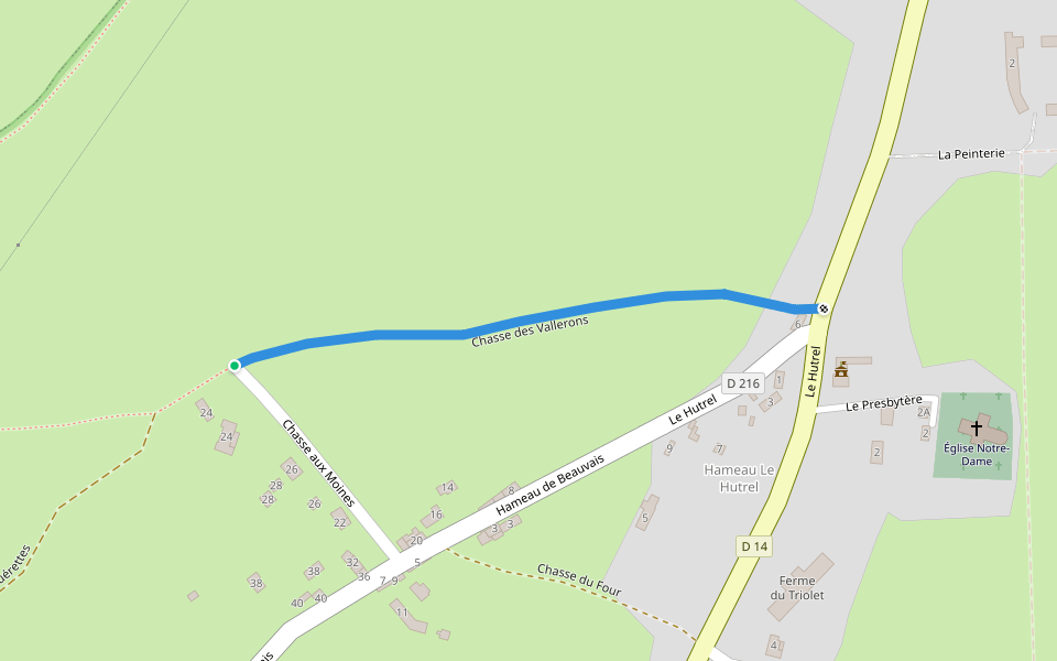 Chasse des Vallerons walking route map in Quettehou