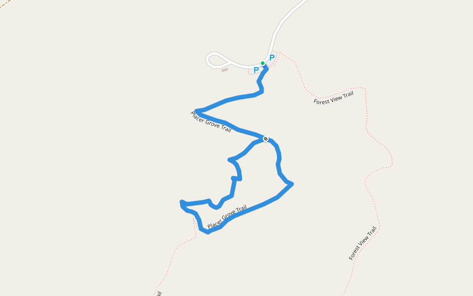Placer Grove Trail walking route map in Greekstore