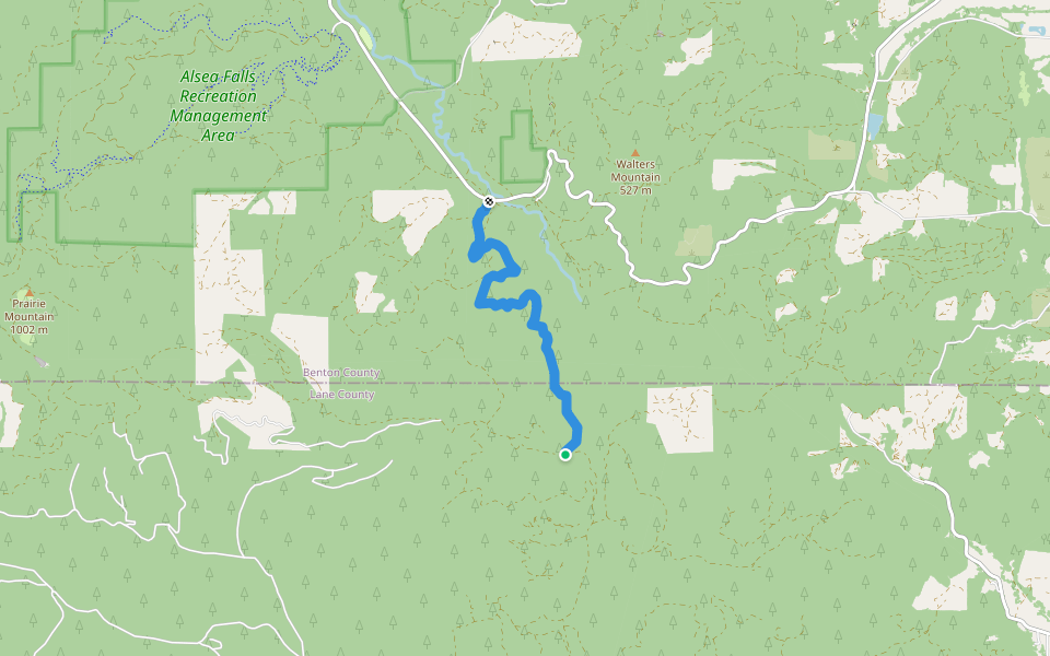 Double Track Path Connector walking route map in Blachly