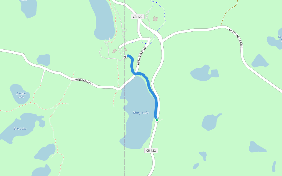 Mary Lake Trail walking route map in Park Rapids