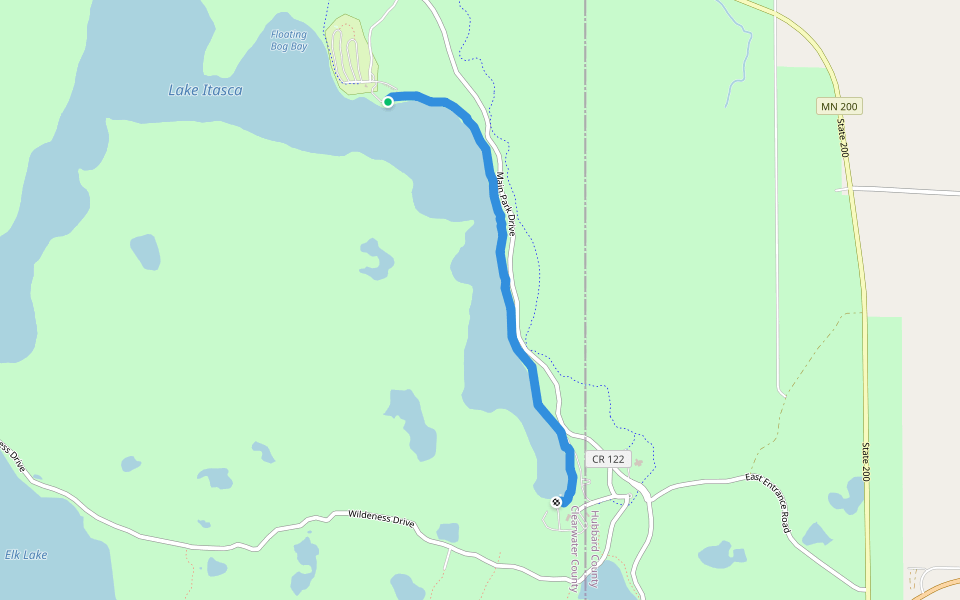 Brower Trail walking route map in Lake Itasca