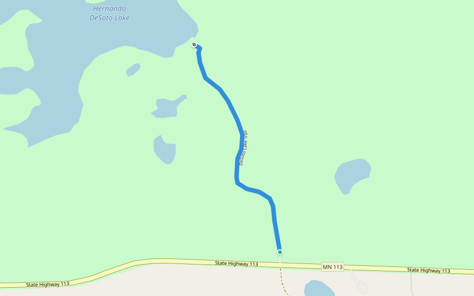 DeSoto Lake Trail walking route map in Park Rapids