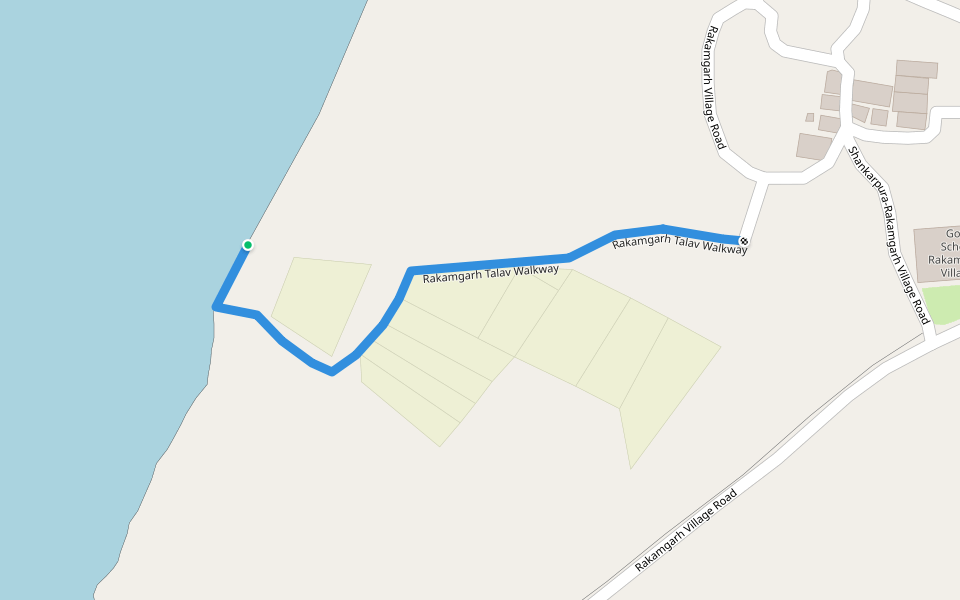 Rakamgarh Talav Walkway walking route map in Rakamgarh