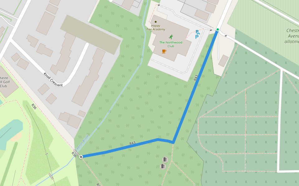 R43 walking route map in Northwood