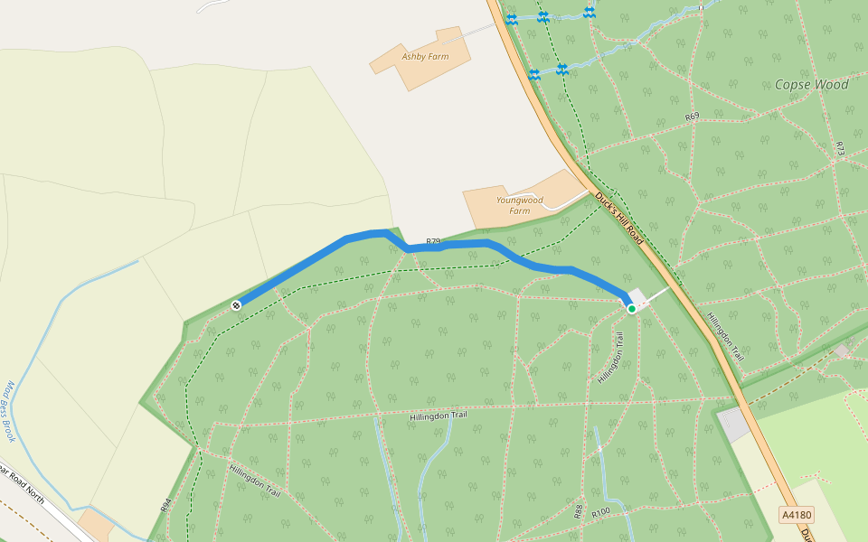 R79 walking route map in Northwood