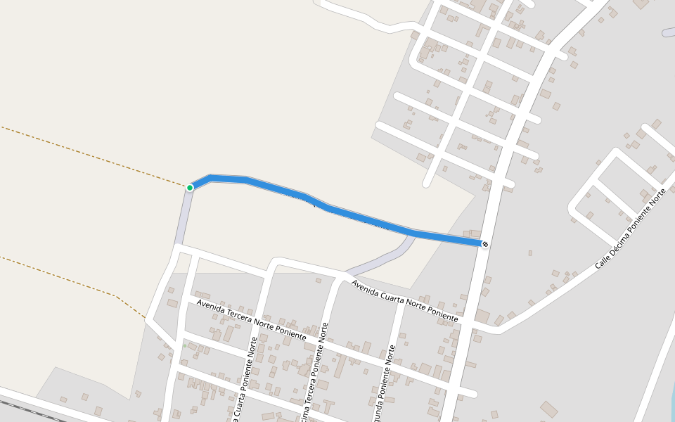 Avenida Quinta Norte Poniente walking route map in Pijijiapan