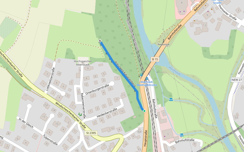Kreuzweg Kalvarienberg walking route map in Altenstadt an der Waldnaab