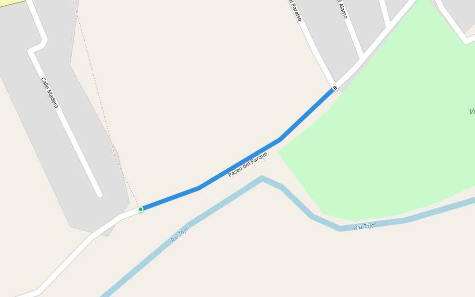 Paseo del Parque walking route map in Villamanrique de Tajo