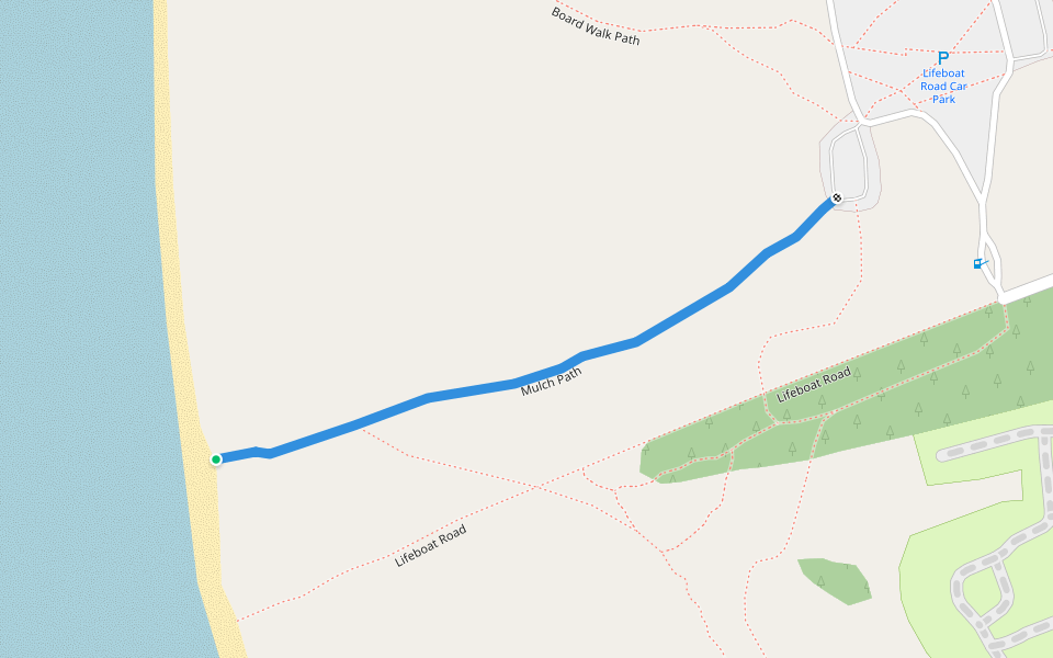Mulch Path walking route map in Formby