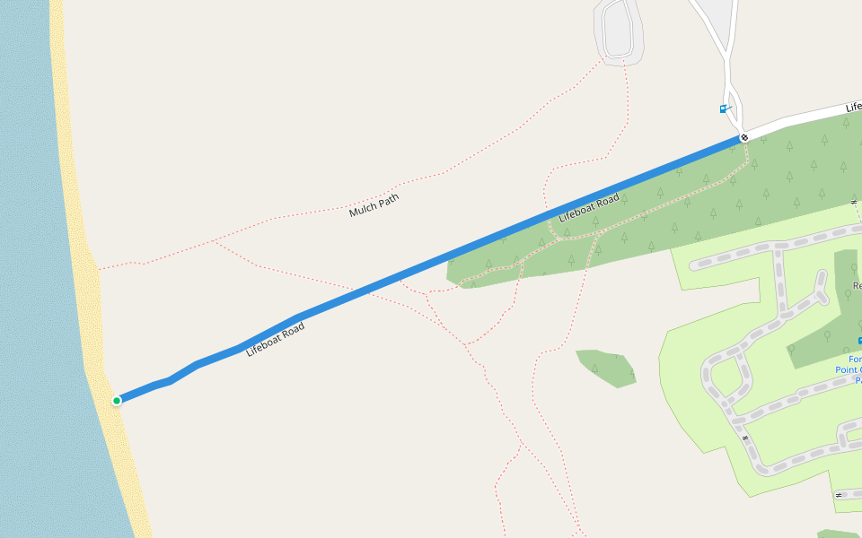 Lifeboat Road walking route map in Formby