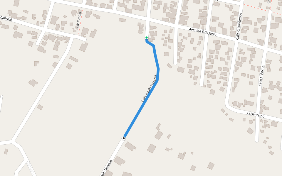 Calle Jardín Terrazas walking route map in Tuxtla Gutiérrez