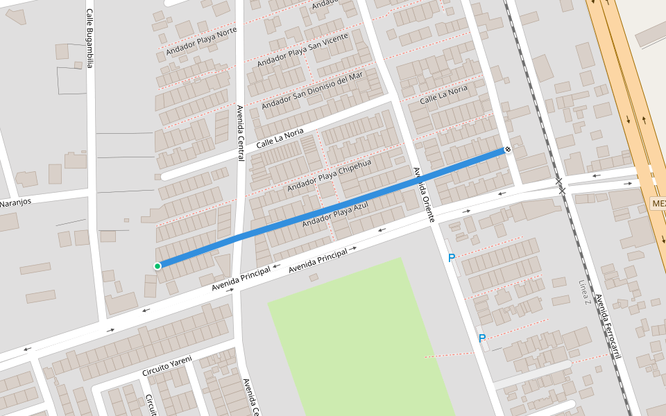 Andador Playa Azul walking route map in La Noria
