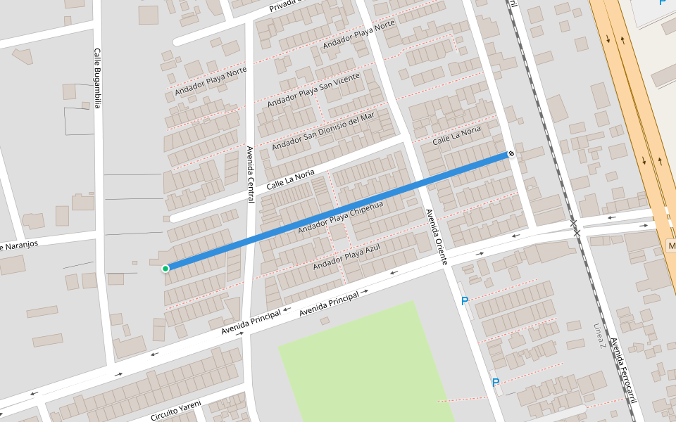 Andador Playa Chipehua walking route map in La Noria