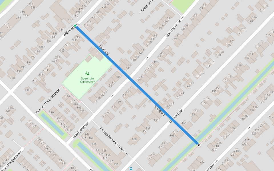 Tegelpad walking route map in Ridderkerk
