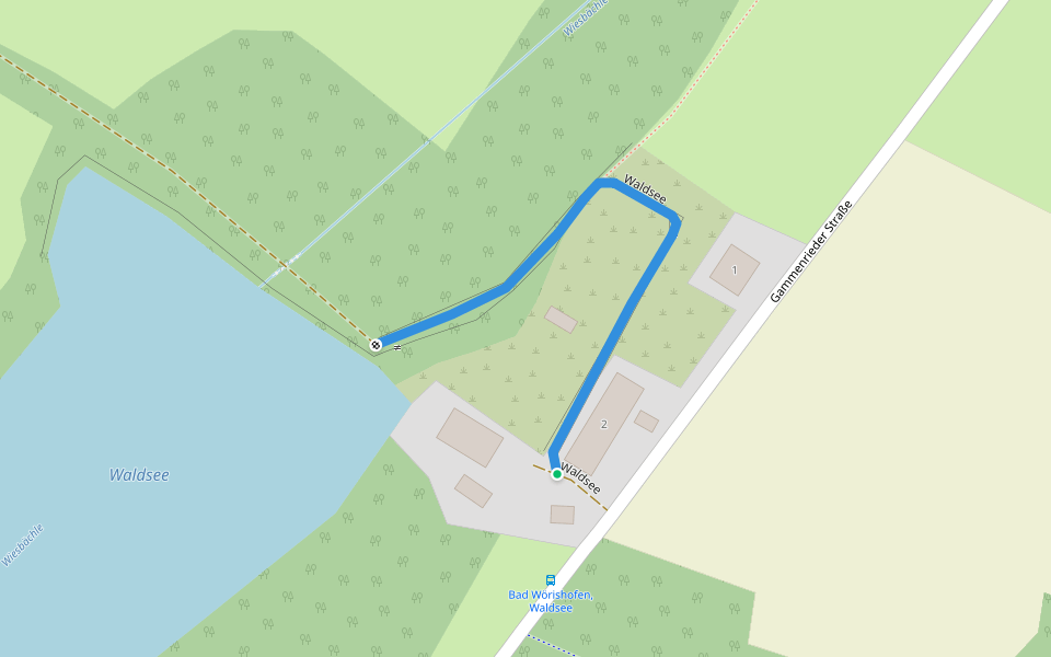 Waldsee walking route map in Bad Wörishofen