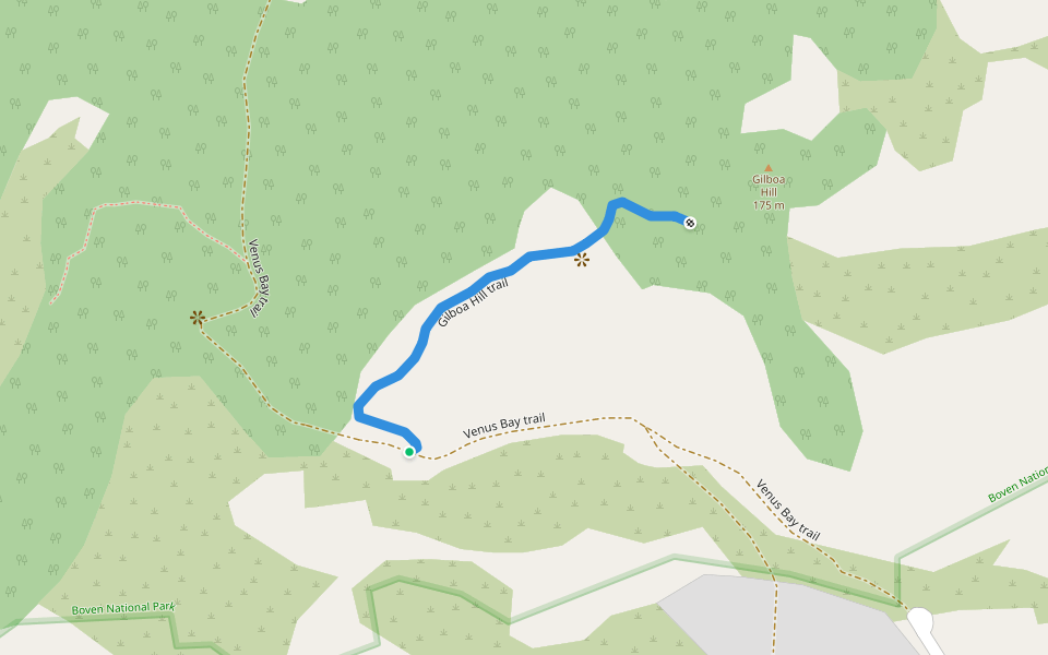 Gilboa Hill trail walking route map in Oranjestad